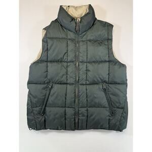 Silver Rider Men's Medium Puffer Vest Reversible Outdoor Green/Cream
